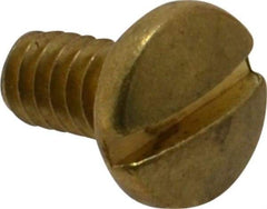 Value Collection - #10-24 UNC, 3/8" Length Under Head Slotted Drive Machine Screw - Binding Head, Brass, Uncoated, Without Washer - USA Tool & Supply