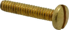Value Collection - #10-24 UNC, 1" Length Under Head Slotted Drive Machine Screw - Binding Head, Brass, Uncoated, Without Washer - USA Tool & Supply