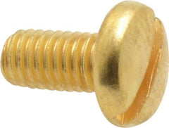 Value Collection - #10-32 UNF, 3/8" Length Under Head Slotted Drive Machine Screw - Binding Head, Brass, Uncoated, Without Washer - USA Tool & Supply