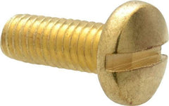 Value Collection - #10-32 UNF, 1/2" Length Under Head Slotted Drive Machine Screw - Binding Head, Brass, Uncoated, Without Washer - USA Tool & Supply