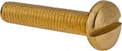Value Collection - #10-32 UNF, 1" Length Under Head Slotted Drive Machine Screw - Binding Head, Brass, Uncoated, Without Washer - USA Tool & Supply
