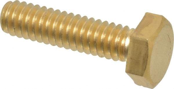 Value Collection - 5/16-18 UNC 1-3/4" Length Under Head Hex Head Cap Screw - Fully Threaded, Grade 8 Brass, Uncoated, 5/16" Hex - USA Tool & Supply