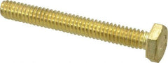 Value Collection - 1/4-20 UNC, 2" Length Under Head Hex Head Cap Screw - Brass, 7/16" Hex - USA Tool & Supply