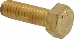 Value Collection - 5/16-18 UNC, 1" Length Under Head Hex Head Cap Screw - Brass, 1/2" Hex - USA Tool & Supply