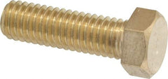 Value Collection - 3/8-16 UNC, 1-1/4" Length Under Head Hex Head Cap Screw - Brass, 9/16" Hex - USA Tool & Supply