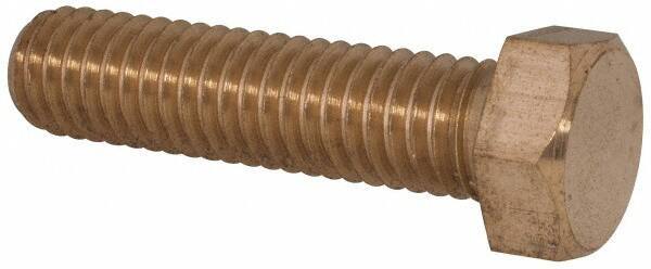 Value Collection - 3/8-16 UNC, 1-1/2" Length Under Head Hex Head Cap Screw - Brass, 9/16" Hex - USA Tool & Supply