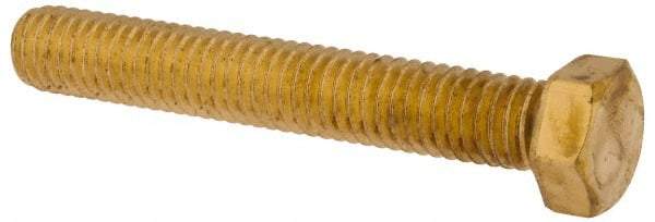 Value Collection - 3/8-16 UNC, 2-1/2" Length Under Head Hex Head Cap Screw - Brass, 9/16" Hex - USA Tool & Supply