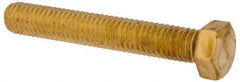 Value Collection - 3/8-16 UNC, 2-1/2" Length Under Head Hex Head Cap Screw - Brass, 9/16" Hex - USA Tool & Supply