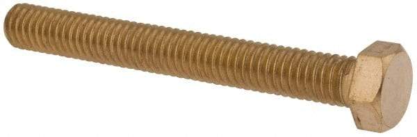 Value Collection - 3/8-16 UNC, 3" Length Under Head Hex Head Cap Screw - Brass, 9/16" Hex - USA Tool & Supply