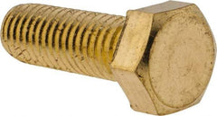 Value Collection - 1/2-13 UNC, 1-1/2" Length Under Head Hex Head Cap Screw - Brass, 3/4" Hex - USA Tool & Supply