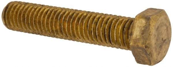 Value Collection - 1/2-13 UNC, 2-1/2" Length Under Head Hex Head Cap Screw - Brass, 3/4" Hex - USA Tool & Supply