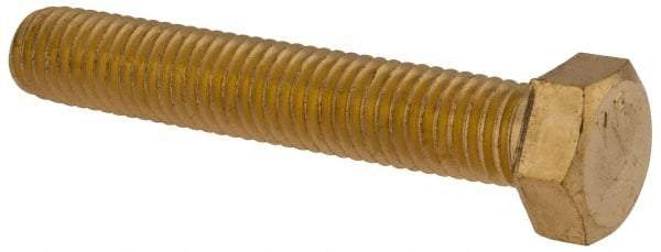 Value Collection - 1/2-13 UNC, 3" Length Under Head Hex Head Cap Screw - Brass, 3/4" Hex - USA Tool & Supply