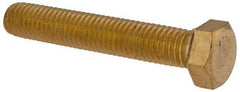 Value Collection - 1/2-13 UNC, 3" Length Under Head Hex Head Cap Screw - Brass, 3/4" Hex - USA Tool & Supply