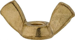 Value Collection - #10-24 UNC, Brass Standard Wing Nut - 0.91" Wing Span, 0.47" Wing Span - USA Tool & Supply