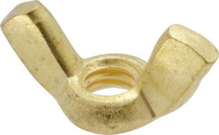 Value Collection - 1/4-20 UNC, Brass Standard Wing Nut - 1.1" Wing Span, 0.57" Wing Span - USA Tool & Supply