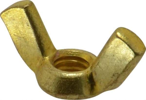 Value Collection - 5/16-18 UNC, Brass Standard Wing Nut - 1-1/4" Wing Span, 0.66" Wing Span - USA Tool & Supply