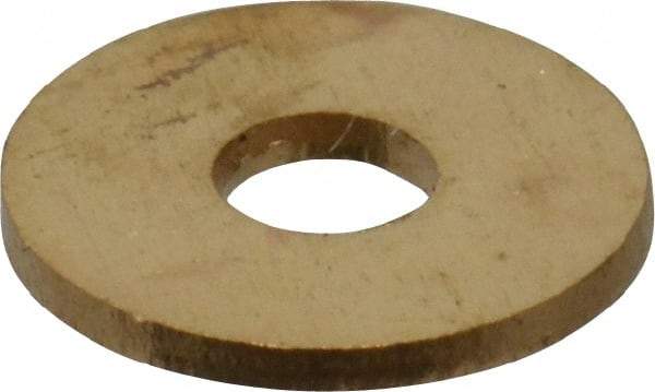 Value Collection - #4 Screw, Brass Standard Flat Washer - 0.12" ID x 1/4" OD, 0.025" Thick, Plain Finish - USA Tool & Supply
