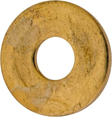 Value Collection - #6 Screw, Brass Standard Flat Washer - 0.147" ID x 3/8" OD, 0.032" Thick, Plain Finish - USA Tool & Supply
