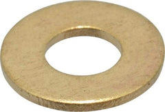 Value Collection - #8 Screw, Brass Standard Flat Washer - 0.172" ID x 3/8" OD, 0.032" Thick, Plain Finish - USA Tool & Supply