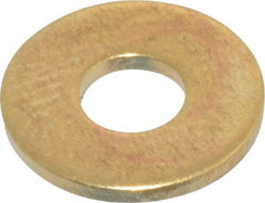 Value Collection - #8 Screw, Brass Standard Flat Washer - 0.172" ID x 7/16" OD, 0.036" Thick, Plain Finish - USA Tool & Supply