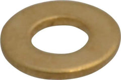 Value Collection - #10 Screw, Brass Standard Flat Washer - 0.2" ID x 7/16" OD, 0.036" Thick, Plain Finish - USA Tool & Supply