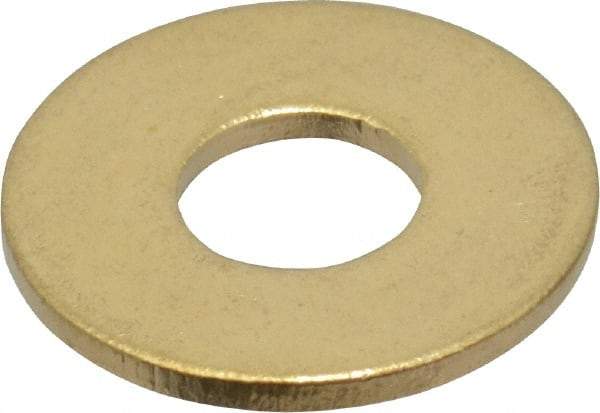 Value Collection - #10 Screw, Brass Standard Flat Washer - 0.2" ID x 1/2" OD, 0.04" Thick, Plain Finish - USA Tool & Supply
