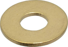 Value Collection - #10 Screw, Brass Standard Flat Washer - 0.2" ID x 1/2" OD, 0.04" Thick, Plain Finish - USA Tool & Supply