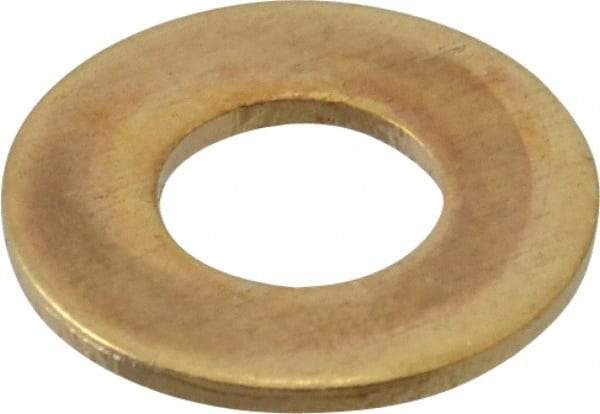Value Collection - #14 Screw, Brass Standard Flat Washer - 0.26" ID x 9/16" OD, 0.04" Thick, Plain Finish - USA Tool & Supply