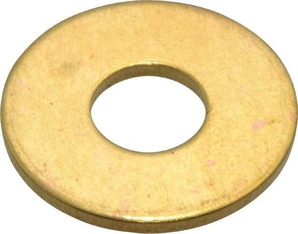 Value Collection - #20 Screw, Brass Standard Flat Washer - 0.339" ID x 7/8" OD, 0.057" Thick, Plain Finish - USA Tool & Supply