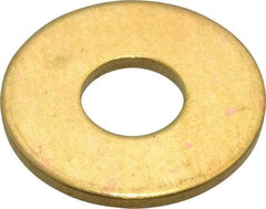 Value Collection - #20 Screw, Brass Standard Flat Washer - 0.339" ID x 7/8" OD, 0.057" Thick, Plain Finish - USA Tool & Supply