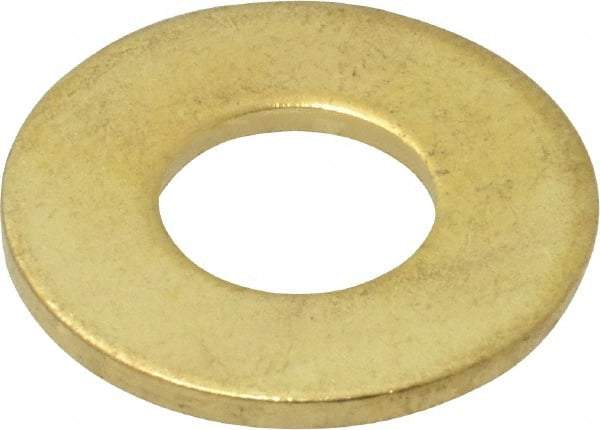 Value Collection - #24 Screw, Brass Standard Flat Washer - 0.386" ID x 7/8" OD, 0.057" Thick, Plain Finish - USA Tool & Supply