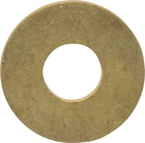 Value Collection - #24 Screw, Brass Standard Flat Washer - 0.386" ID x 1" OD, 0.074" Thick, Plain Finish - USA Tool & Supply