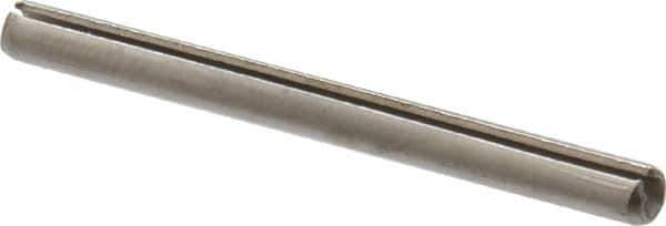 Made in USA - 3/32" Diam x 1-1/8" Long Slotted Spring Pin - Grade 420 Stainless Steel, Bright Finish - USA Tool & Supply