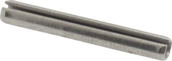 Made in USA - 1/8" Diam x 7/8" Long Slotted Spring Pin - Grade 420 Stainless Steel, Bright Finish - USA Tool & Supply