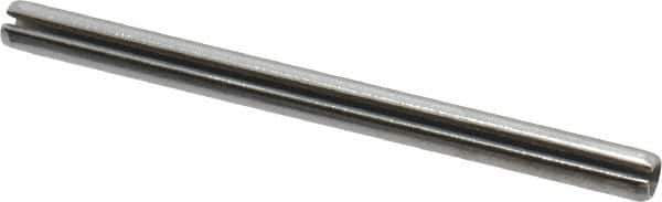 Made in USA - 1/8" Diam x 1-3/4" Long Slotted Spring Pin - Grade 420 Stainless Steel, Bright Finish - USA Tool & Supply
