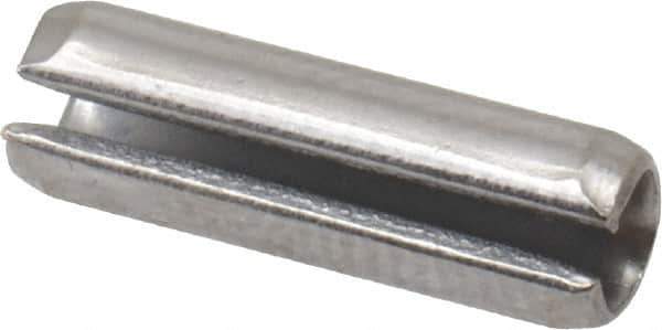 Made in USA - 5/32" Diam x 1/2" Long Slotted Spring Pin - Grade 420 Stainless Steel, Bright Finish - USA Tool & Supply