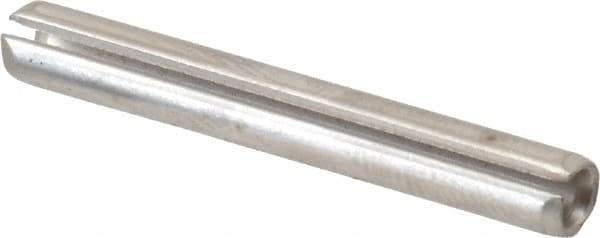 Made in USA - 5/32" Diam x 1-1/4" Long Slotted Spring Pin - Grade 420 Stainless Steel, Bright Finish - USA Tool & Supply
