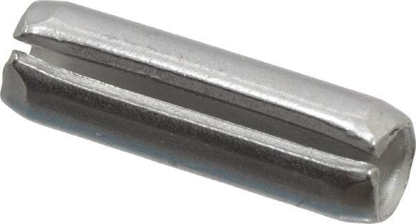 Made in USA - 3/16" Diam x 5/8" Long Slotted Spring Pin - Grade 420 Stainless Steel, Bright Finish - USA Tool & Supply