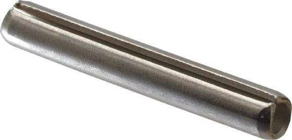 Made in USA - 3/16" Diam x 1-1/4" Long Slotted Spring Pin - Grade 420 Stainless Steel, Bright Finish - USA Tool & Supply