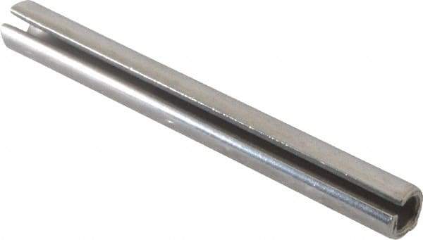 Made in USA - 3/16" Diam x 1-3/4" Long Slotted Spring Pin - Grade 420 Stainless Steel, Bright Finish - USA Tool & Supply