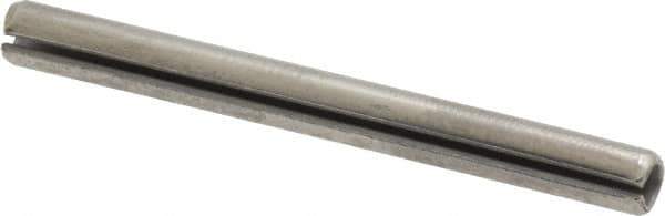 Made in USA - 3/16" Diam x 2" Long Slotted Spring Pin - Grade 420 Stainless Steel, Bright Finish - USA Tool & Supply