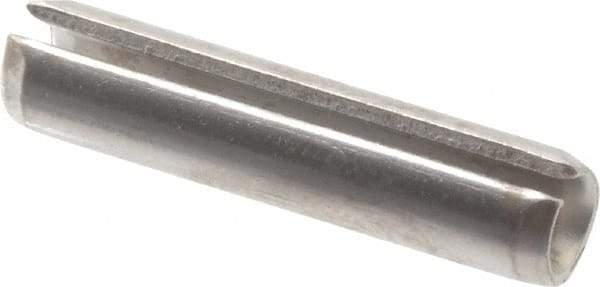 Made in USA - 7/32" Diam x 1" Long Slotted Spring Pin - Grade 420 Stainless Steel, Bright Finish - USA Tool & Supply