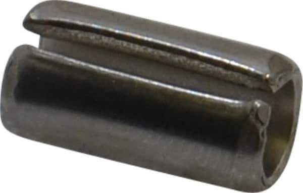 Made in USA - 1/4" Diam x 1/2" Long Slotted Spring Pin - Grade 420 Stainless Steel, Bright Finish - USA Tool & Supply