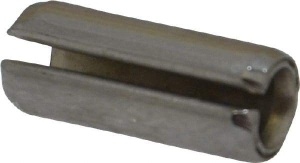 Made in USA - 1/4" Diam x 5/8" Long Slotted Spring Pin - Grade 420 Stainless Steel, Bright Finish - USA Tool & Supply