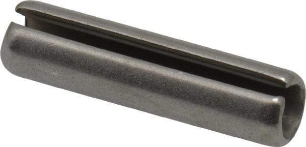 Made in USA - 1/4" Diam x 1" Long Slotted Spring Pin - Grade 420 Stainless Steel, Bright Finish - USA Tool & Supply