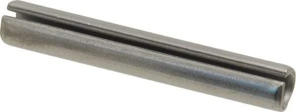 Made in USA - 3/8" Diam x 2-1/2" Long Slotted Spring Pin - Grade 420 Stainless Steel, Bright Finish - USA Tool & Supply