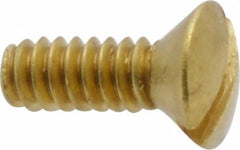 Value Collection - #6-32 UNC, 3/8" OAL Slotted Drive Machine Screw - Oval Head, Brass, Uncoated, Without Washer - USA Tool & Supply