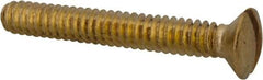 Value Collection - #6-32 UNC, 1" OAL Slotted Drive Machine Screw - Oval Head, Brass, Uncoated, Without Washer - USA Tool & Supply