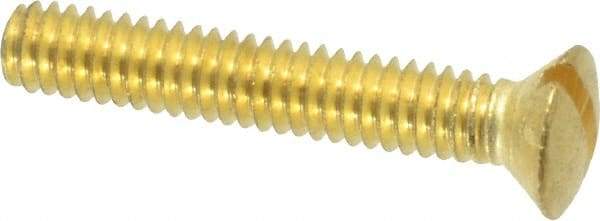 Value Collection - #8-32 UNC, 1" OAL Slotted Drive Machine Screw - Oval Head, Brass, Uncoated, Without Washer - USA Tool & Supply