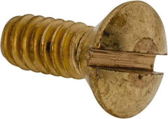 Value Collection - #10-24 UNC, 1/2" OAL Slotted Drive Machine Screw - Oval Head, Brass, Uncoated, Without Washer - USA Tool & Supply